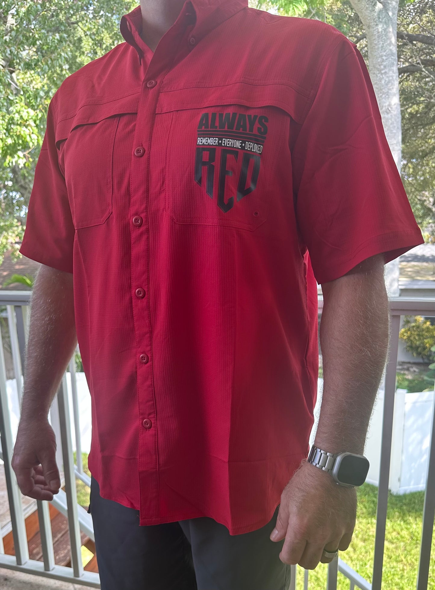 Red Friday Button Up